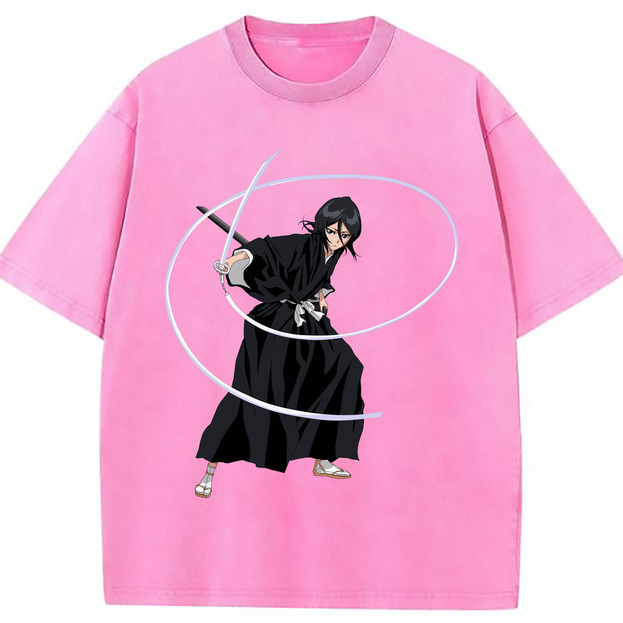 （画像用） ブリーチ 朽木ルキア BLEACH Kuchiki Rukia 綿100% ヴィンテージ風 半袖Tシャツ（フロントプリント）